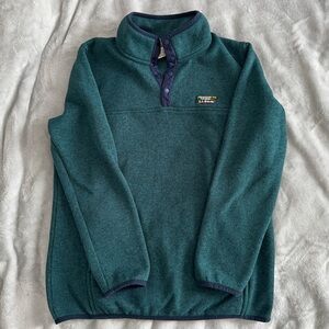 L.L. Bean Kids' Green and Blue Fleece Pullover